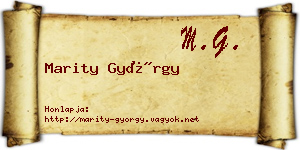 Marity György névjegykártya